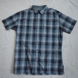 Kuhl Sz L Blue Plaid Casual Button Down Shirt
